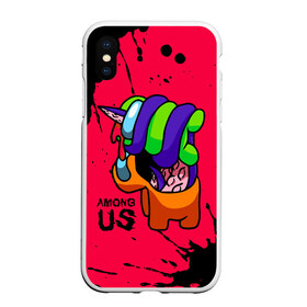Чехол для iPhone XS Max матовый с принтом AMONG US - ORANGE & GREEN в городе Новоалтайск, Силикон | Область печати: задняя сторона чехла, без боковых панелей | among | among us | amongus | crewmate | game | games | imposter | impostor | logo | monster | sabotage | shhh | амонг | амонг ас | амонгас | игра | игры | импостер | космос | крюмейт | лого | логотип | логотипы | монстр | саботаж | символ | сим