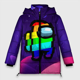 Женская зимняя куртка 3D с принтом AMONG US - RAINBOW SPACE в городе Новоалтайск, верх — 100% полиэстер; подкладка — 100% полиэстер; утеплитель — 100% полиэстер | длина ниже бедра, силуэт Оверсайз. Есть воротник-стойка, отстегивающийся капюшон и ветрозащитная планка. 

Боковые карманы с листочкой на кнопках и внутренний карман на молнии | among | among us | amongus | crewmate | game | games | imposter | impostor | logo | monster | sabotage | shhh | амонг | амонг ас | амонгас | игра | игры | импостер | космос | крюмейт | лого | логотип | логотипы | монстр | саботаж | символ | сим