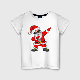Детская футболка хлопок с принтом Dabing Santa в городе Новоалтайск, 100% хлопок | круглый вырез горловины, полуприлегающий силуэт, длина до линии бедер | Тематика изображения на принте: 2021 | 21 | 2k21 | 2к21 | chrystmas | dab | dabbing | dabing | dance | marry | new | santa | snow | xmas | year | год | годом | даб | даббинг | дабинг | дед | елка | елки | клаус | лес | мороз | настроение | новогоднее | новогоднему | новый | новым | по |