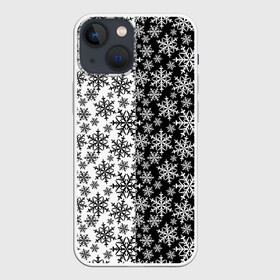 Чехол для iPhone 13 mini с принтом Снежинки в городе Новоалтайск,  |  | merry christmas | дед мороз | ёлка | зима | мороз | новый год | подарок | праздник | рождество | с новым годом | санта клаус | снег | снеговик | снегурочка | снежинки | снежные узоры | узоры