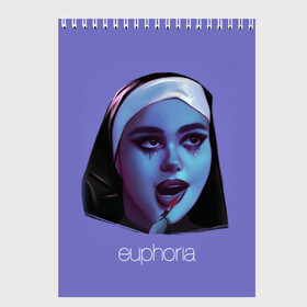 Скетчбук с принтом сериал Euphoria в городе Новоалтайск, 100% бумага
 | 48 листов, плотность листов — 100 г/м2, плотность картонной обложки — 250 г/м2. Листы скреплены сверху удобной пружинной спиралью | zendaya | зендея | ру беннетт | сериал euphoria | эйфория
