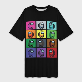 Платье-футболка 3D с принтом AMONG US в городе Новоалтайск,  |  | among us | impostor | амонг ас | игра | космический | космический корабль | космонавт | космос | мем | предатель | среди нас | экшен