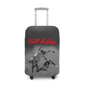 Чехол для чемодана 3D с принтом Bull Riding в городе Новоалтайск, 86% полиэфир, 14% спандекс | двустороннее нанесение принта, прорези для ручек и колес | bull | dude | extreme | fall | helmet | hoofs | horns | sport | sportsman | tail | бык | падение | рога | спорт | спортсмен | хвост | чувак | шлем | экстрим
