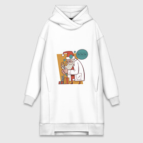 Платье-худи хлопок с принтом Санта ученый в городе Новоалтайск,  |  | christmas | drawing | formula | gifts | new year | santa | santa claus | scientist | новый год | подарки | рисунок | рождество | санта | санта клаус | ученый | формула