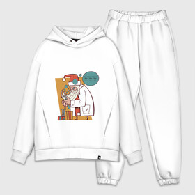 Мужской костюм хлопок OVERSIZE с принтом Санта ученый в городе Новоалтайск,  |  | christmas | drawing | formula | gifts | new year | santa | santa claus | scientist | новый год | подарки | рисунок | рождество | санта | санта клаус | ученый | формула
