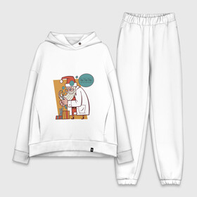 Женский костюм хлопок Oversize с принтом Санта ученый в городе Новоалтайск,  |  | christmas | drawing | formula | gifts | new year | santa | santa claus | scientist | новый год | подарки | рисунок | рождество | санта | санта клаус | ученый | формула