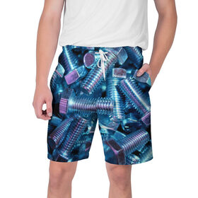 Мужские шорты 3D с принтом Механик в городе Новоалтайск,  полиэстер 100% | прямой крой, два кармана без застежек по бокам. Мягкая трикотажная резинка на поясе, внутри которой широкие завязки. Длина чуть выше колен | Тематика изображения на принте: 