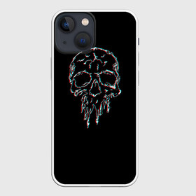 Чехол для iPhone 13 mini с принтом Skull /Glitch/ в городе Новоалтайск,  |  | bone | glitch | graffite | neon | skull | глитч | голова | граффити | кости | кость | неон | полосы | рисунок | человек | череп