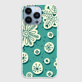 Чехол для iPhone 13 Pro с принтом Рисованные Снежинки в городе Новоалтайск,  |  | Тематика изображения на принте: минимализм | новый год | новый год 2021 | рисунок | снежинки