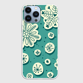 Чехол для iPhone 13 Pro Max с принтом Рисованные Снежинки в городе Новоалтайск,  |  | минимализм | новый год | новый год 2021 | рисунок | снежинки
