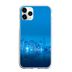 Чехол для iPhone 11 Pro Max матовый с принтом вид на ночной мегаполис в городе Новоалтайск, Силикон |  | вид | здания | мегаполис | многоэтажки | ночной город | отражение | смог | туман