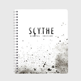 Тетрадь с принтом Scythe Logo (Z) в городе Новоалтайск, 100% бумага | 48 листов, плотность листов — 60 г/м2, плотность картонной обложки — 250 г/м2. Листы скреплены сбоку удобной пружинной спиралью. Уголки страниц и обложки скругленные. Цвет линий — светло-серый
 | scythe | scythe digital edition | игра | коса | логика | настолка | настольная игра | настольные игры | стратегия | тактика