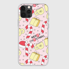Чехол для iPhone 12 Pro Max с принтом Merry Christmas - Новый год в городе Новоалтайск, Силикон |  | christmas | merry | красный | леденец | новогодний | подарки | подарок | праздничный | рождественский | розовый | узор | шапка