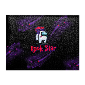 Обложка для студенческого билета с принтом Among Us Rock Star в городе Новоалтайск, натуральная кожа | Размер: 11*8 см; Печать на всей внешней стороне | 2021 | among us | impostor | space mafia | sus.puffballs united | амонг ас | амонг единорог | в космосе | гринч | импостор | инопланетяне | инопланетянин | новогодний амонг ас | ракета | с новым годом | самозванец | среди нас