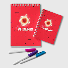 Блокнот с принтом Phoenix в городе Новоалтайск, 100% бумага | 48 листов, плотность листов — 60 г/м2, плотность картонной обложки — 250 г/м2. Листы скреплены удобной пружинной спиралью. Цвет линий — светло-серый
 | Тематика изображения на принте: new year | phoenix | phoenix valorant | valorant | valorant новогодний | агент валорант. | агент феникс | валорант | валорант новогодний | валорант узор | валорант феникс | игрок феникс | нг | новый год | орнамент | паттерн