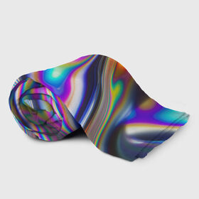 Плед 3D с принтом Токсичный в городе Новоалтайск, 100% полиэстер | закругленные углы, все края обработаны. Ткань не мнется и не растягивается | glitch | абстракция | блики | градиент | металл | радуга | токсичный цвет | цвет сварки