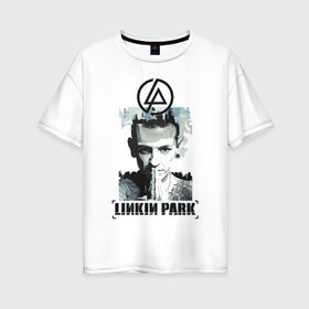Женская футболка хлопок Oversize с принтом Linkin Park в городе Новоалтайск, 100% хлопок | свободный крой, круглый ворот, спущенный рукав, длина до линии бедер
 | alternative | linkin park | альтернатива | брэд дэлсон | джо хан | дэвид фаррелл | линкин парк | майк шинода | роб бурдон | честер беннингтон