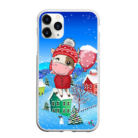 Чехол для iPhone 11 Pro Max матовый с принтом Милый бык с шариком в городе Новоалтайск, Силикон |  | 2021 | 7 января | bull | newyear | santa | бык | быки | бычок | год быка | дед мороз | корова | новогодние каникулы | новогодние праздники | новый 2021 | новый год | новый год 2021 | рождество | сани | санта | санта клаус