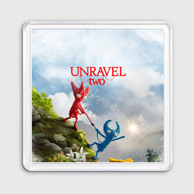 Магнит 55*55 с принтом Unravel Two (Z) в городе Новоалтайск, Пластик | Размер: 65*65 мм; Размер печати: 55*55 мм | coldwood interactive | unravel | unravel two | головоломка | красная пряжа | распутать | семейная игра | ярни