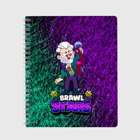 Тетрадь с принтом Brawl Stars Byron в городе Новоалтайск, 100% бумага | 48 листов, плотность листов — 60 г/м2, плотность картонной обложки — 250 г/м2. Листы скреплены сбоку удобной пружинной спиралью. Уголки страниц и обложки скругленные. Цвет линий — светло-серый
 | brawl stars | byron | byron brawl stars | crow | edgar | kolett | leon | sandy | spike | sprout | surge | байрон | биби | боец | бравл старс | бравлер | вольт | герои | девочкам | детям | колетт | леон | логотипы игр | мальчикам | перс