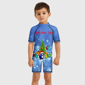 Детский купальный костюм 3D с принтом Among Us New Year в городе Новоалтайск, Полиэстер 85%, Спандекс 15% | застежка на молнии на спине | among | among us | among us impostor | among us lime | among us lime+ kid lime | among us new year | among us red+ kid red | among us предатель | imposter | амонг ас | амонг ас предатель | космос | предатель