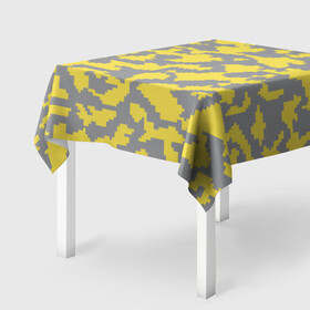 Скатерть 3D с принтом Ultimate Urban Camo в городе Новоалтайск, 100% полиэстер (ткань не мнется и не растягивается) | Размер: 150*150 см | 2021 | pantone | городской | желтый | камуфляж | пиксельный | урбан | цвет года
