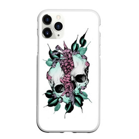 Чехол для iPhone 11 Pro матовый с принтом Череп с японскими цветами в городе Новоалтайск, Силикон |  | flowers | japan | jdm | skull and flowers | рок | рок мерч | с черепом | цветок с черепом | череп | череп и цветы | япония | японское