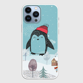 Чехол для iPhone 13 Pro Max с принтом Милый пингвин в городе Новоалтайск,  |  | Тематика изображения на принте: 2021 | 7 января | bull | newyear | santa | бык | быки | бычок | год быка | дед мороз | корова | новогодние каникулы | новогодние праздники | новый 2021 | новый год | новый год 2021 | рождество | сани | санта | санта клаус