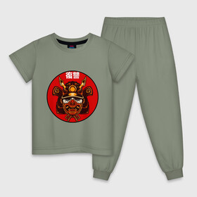 Детская пижама хлопок с принтом Samurai в городе Новоалтайск, 100% хлопок |  брюки и футболка прямого кроя, без карманов, на брюках мягкая резинка на поясе и по низу штанин
 | art | japan | pop art | samurai | yakudza | арт | поп арт | самурай | якудза | япония | японский стиль