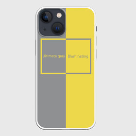 Чехол для iPhone 13 mini с принтом Ultimate Grey X Illuminating в городе Новоалтайск,  |  | 2021 | color 2021 | illuminating | pantone | ultimate grey | желтый | золотой | минимализм | пантон | популярный цвет | серый | ультимэйт грэй | цвет 2021