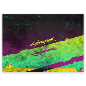 Поздравительная открытка с принтом Cyberpunk 2077 в городе Новоалтайск, 100% бумага | плотность бумаги 280 г/м2, матовая, на обратной стороне линовка и место для марки
 | cyberpunk 2077 | game | будущее | игра | киберпанк 2077 | сайберпанк