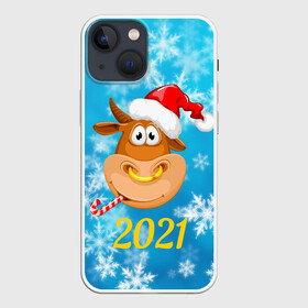 Чехол для iPhone 13 mini с принтом Год быка 2021 в городе Новоалтайск,  |  | 2021 | 7 января | bull | newyear | santa | бык | быки | бычок | год быка | дед мороз | корова | новогодние каникулы | новогодние праздники | новый 2021 | новый год | новый год 2021 | рождество | сани | санта | санта клаус