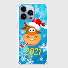 Чехол для iPhone 13 Pro с принтом Год быка 2021 в городе Новоалтайск,  |  | Тематика изображения на принте: 2021 | 7 января | bull | newyear | santa | бык | быки | бычок | год быка | дед мороз | корова | новогодние каникулы | новогодние праздники | новый 2021 | новый год | новый год 2021 | рождество | сани | санта | санта клаус