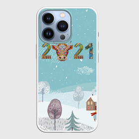 Чехол для iPhone 13 Pro с принтом Год быка 2021 в городе Новоалтайск,  |  | Тематика изображения на принте: 2021 | 7 января | bull | newyear | santa | бык | быки | бычок | год быка | дед мороз | корова | новогодние каникулы | новогодние праздники | новый 2021 | новый год | новый год 2021 | рождество | сани | санта | санта клаус