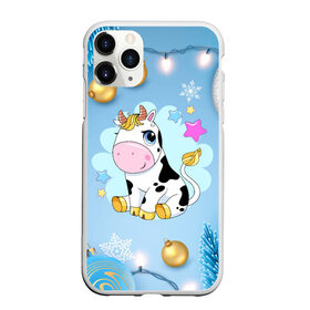 Чехол для iPhone 11 Pro Max матовый с принтом Милый новогодний бычок в городе Новоалтайск, Силикон |  | 2021 | 7 января | bull | newyear | santa | бык | быки | бычок | год быка | дед мороз | корова | новогодние каникулы | новогодние праздники | новый 2021 | новый год | новый год 2021 | рождество | сани | санта | санта клаус