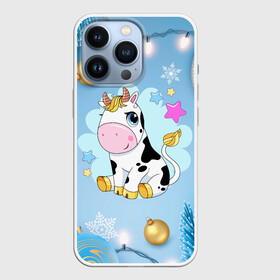 Чехол для iPhone 13 Pro с принтом Милый новогодний бычок в городе Новоалтайск,  |  | 2021 | 7 января | bull | newyear | santa | бык | быки | бычок | год быка | дед мороз | корова | новогодние каникулы | новогодние праздники | новый 2021 | новый год | новый год 2021 | рождество | сани | санта | санта клаус