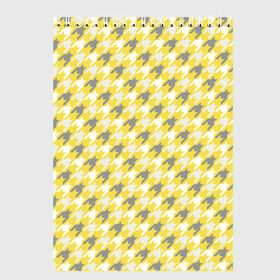 Скетчбук с принтом Ultimate Houndstooth в городе Новоалтайск, 100% бумага
 | 48 листов, плотность листов — 100 г/м2, плотность картонной обложки — 250 г/м2. Листы скреплены сверху удобной пружинной спиралью | 2021 | винтаж | гусиная лапка | орнамент | собачий клык | узор | цвет года
