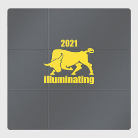 Магнитный плакат 3Х3 с принтом Illuminating бык 2021 в городе Новоалтайск, Полимерный материал с магнитным слоем | 9 деталей размером 9*9 см | Тематика изображения на принте: bull | new year | pantone | power | symbol | ultimate grey | мощь | новый год | сила | символ | энергия