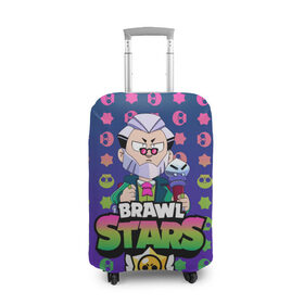 Чехол для чемодана 3D с принтом Brawl Stars Byron в городе Новоалтайск, 86% полиэфир, 14% спандекс | двустороннее нанесение принта, прорези для ручек и колес | 2020 | 2021 | brawl | byron | edgar | leon | new | snow | stars | winter | year | байрон | бравл | браво | год | зима | леон | лион | новые | новый | персонаж | персонажи | снег | страс | эдгар