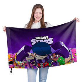 Флаг 3D с принтом BRAWL STARS EDGAR в городе Новоалтайск, 100% полиэстер | плотность ткани — 95 г/м2, размер — 67 х 109 см. Принт наносится с одной стороны | brawl stars | brawl stars edgar | brawler | edgar | бравл старз | бравлер | эдгар