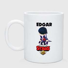 Кружка с принтом BRAWL STARS EDGAR. в городе Новоалтайск, керамика | объем — 330 мл, диаметр — 80 мм. Принт наносится на бока кружки, можно сделать два разных изображения | 8 bit | brawl stars | byron | colette | crow | edgar | gale | leon | max | mr.p | sally leon | shark | virus 8 bit | werewolf leon | акула | байрон | берли | бравл старс | ворон | коллет | макс | оборотень | эдгар