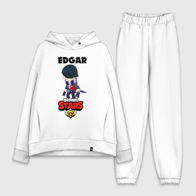 Женский костюм хлопок Oversize с принтом BRAWL STARS EDGAR. в городе Новоалтайск,  |  | 8 bit | brawl stars | byron | colette | crow | edgar | gale | leon | max | mr.p | sally leon | shark | virus 8 bit | werewolf leon | акула | байрон | берли | бравл старс | ворон | коллет | макс | оборотень | эдгар