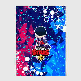 Постер с принтом Brawl Stars - Edgar в городе Новоалтайск, 100% бумага
 | бумага, плотность 150 мг. Матовая, но за счет высокого коэффициента гладкости имеет небольшой блеск и дает на свету блики, но в отличии от глянцевой бумаги не покрыта лаком | brawl stars | edgar | game | абстракция | бравл старс | браво старс | геометрия | игра | персонаж | человечек | эдгар