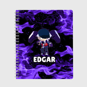 Тетрадь с принтом BRAWL STARS EDGAR в городе Новоалтайск, 100% бумага | 48 листов, плотность листов — 60 г/м2, плотность картонной обложки — 250 г/м2. Листы скреплены сбоку удобной пружинной спиралью. Уголки страниц и обложки скругленные. Цвет линий — светло-серый
 | Тематика изображения на принте: 8 bit | 8 бит | brawl | brawl stars | crow | edgar | leon | stars | бравл | бравл старс | браво старс | едгар | игра | компьютерная | леон | огонь | онлайн | старс | эдгар
