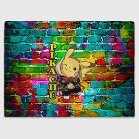 Плед 3D с принтом Pikachu в городе Новоалтайск, 100% полиэстер | закругленные углы, все края обработаны. Ткань не мнется и не растягивается | 2021 | pika | pika pika | pokemon go | аниме | граффити | детектив пикачу | детская | дочка | игра | игры | из игры | модный пикачу | неон | пикачу | покемон | покемоны | с новым годом | с пикачу | с покемоном | сын