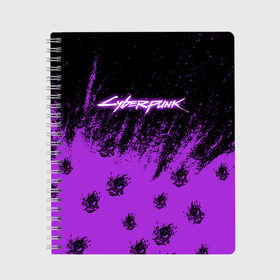 Тетрадь с принтом Cyberpunk neon. в городе Новоалтайск, 100% бумага | 48 листов, плотность листов — 60 г/м2, плотность картонной обложки — 250 г/м2. Листы скреплены сбоку удобной пружинной спиралью. Уголки страниц и обложки скругленные. Цвет линий — светло-серый
 | cd project red | cyberpunk 2077 | keanu reeves | samurai | киану ривз | киберпанк 2077 | самураи