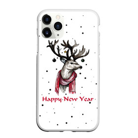 Чехол для iPhone 11 Pro Max матовый с принтом Happy New Year в городе Новоалтайск, Силикон |  | christmas toys | deer | deer print | happy new year | new year | snow | snowflakes | tree | новогодний принт | новогодний свитер | новогодняя футболка | новый год | олени | принт оленя | с новым годом | с оленями | снег
