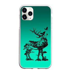 Чехол для iPhone 11 Pro Max матовый с принтом олень из лесных символов в городе Новоалтайск, Силикон |  | ворон | градиент | деревья | животное | зверь | лес | лось | олень | природа | рога | сила | силуэт | символы | эко | экология