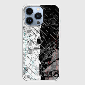Чехол для iPhone 13 Pro с принтом The merger в городе Новоалтайск,  |  | абстракция | геометрия | половина | текстура | узор | фигуры | чёрный и белый