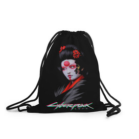 Рюкзак-мешок 3D с принтом CYBERPUNK 2077 JAPAN в городе Новоалтайск, 100% полиэстер | плотность ткани — 200 г/м2, размер — 35 х 45 см; лямки — толстые шнурки, застежка на шнуровке, без карманов и подкладки | Тематика изображения на принте: cd prodject | cyberpunk 2077 | future | game | japan | kianu | logo | pc | rpg | samurai | банды | будущее | игры | киану ривз | киберпанк | киберпанк 2077 | киборги | компьютер | рпг | самурай | шутер | япония